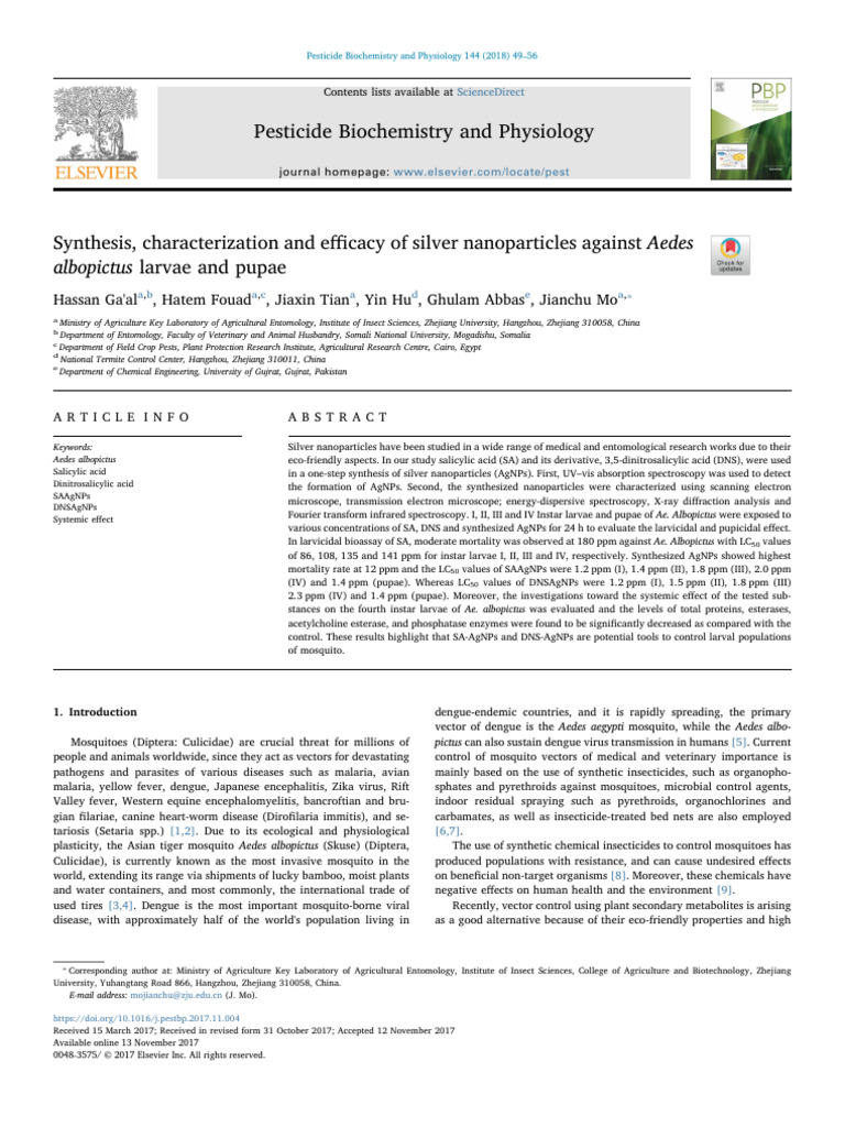 Synthesis, Characterization and Efficacy of Silver Nanoparticles | PDF