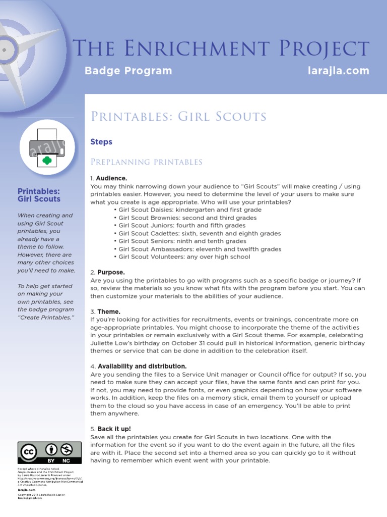 Girl Scout Badge Printable