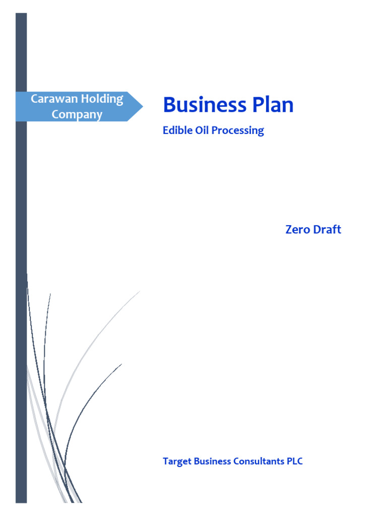 Edible Oil Business Plan Draft Report Download Free PDF Cooking