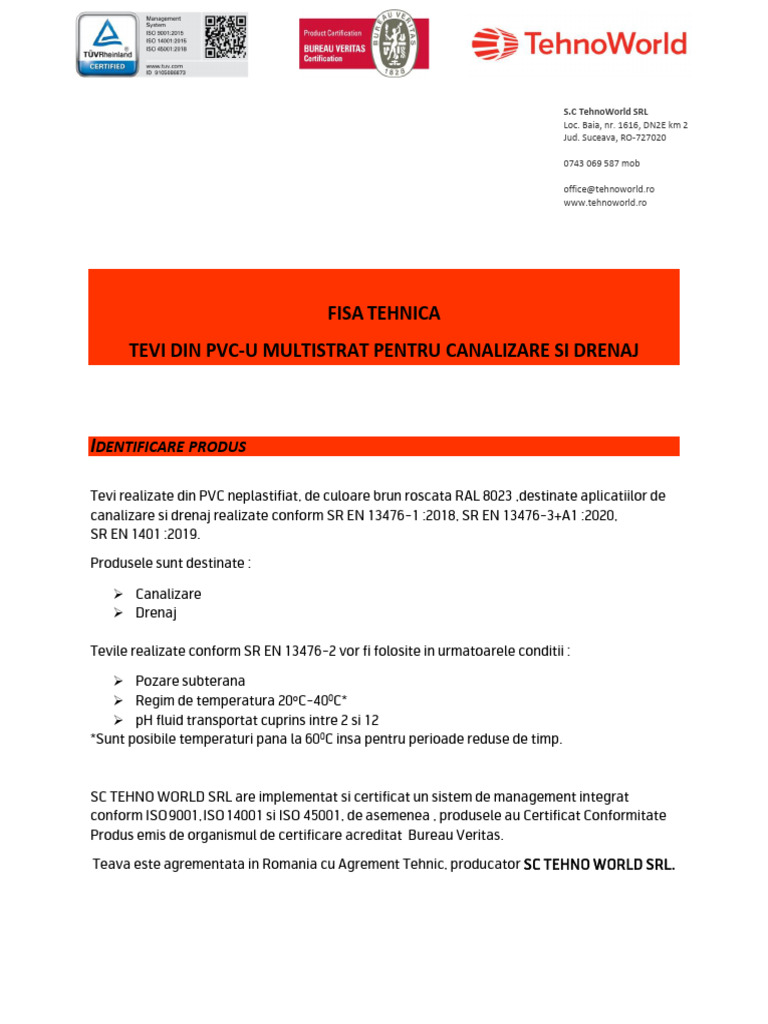 FISA TEHNICA PVC Multistrat | PDF