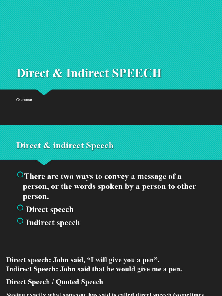 Direct & Indirect Tense | PDF | Grammatical Tense | Grammar