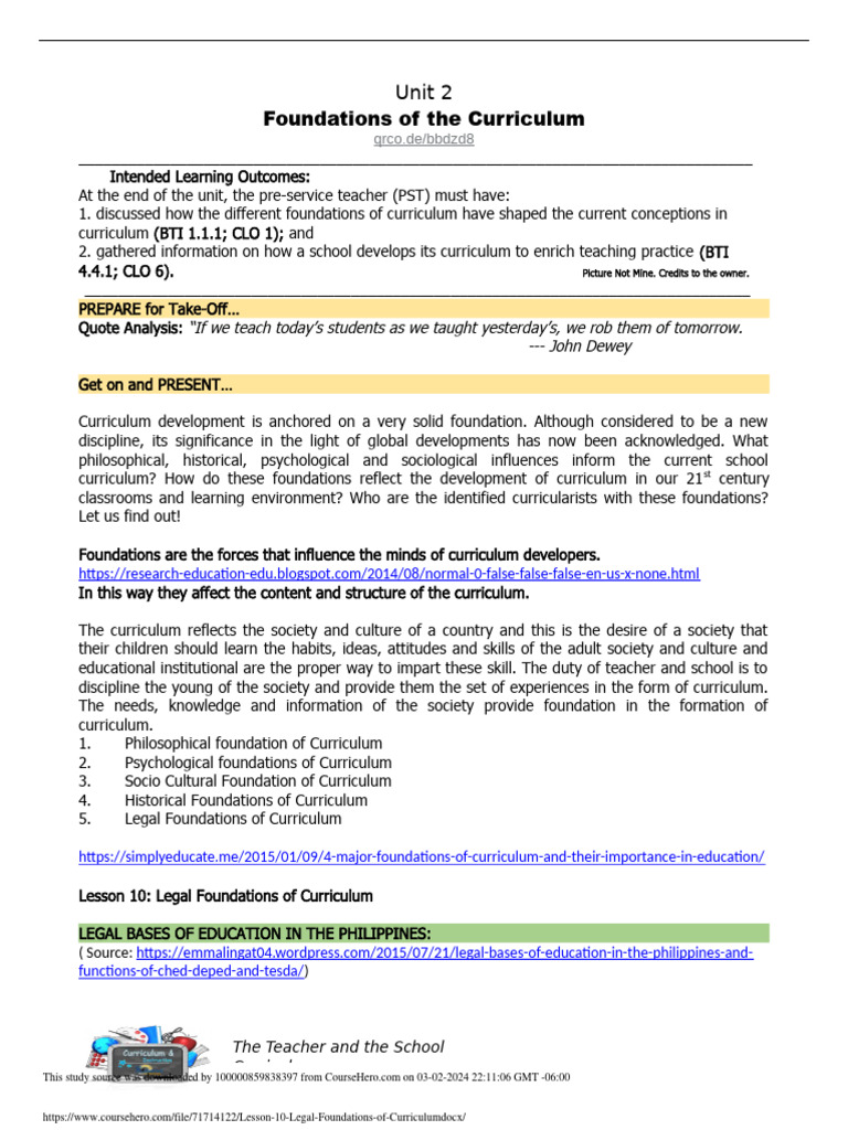 Legal Foundations of Curriculum Development | PDF | Curriculum | Schools