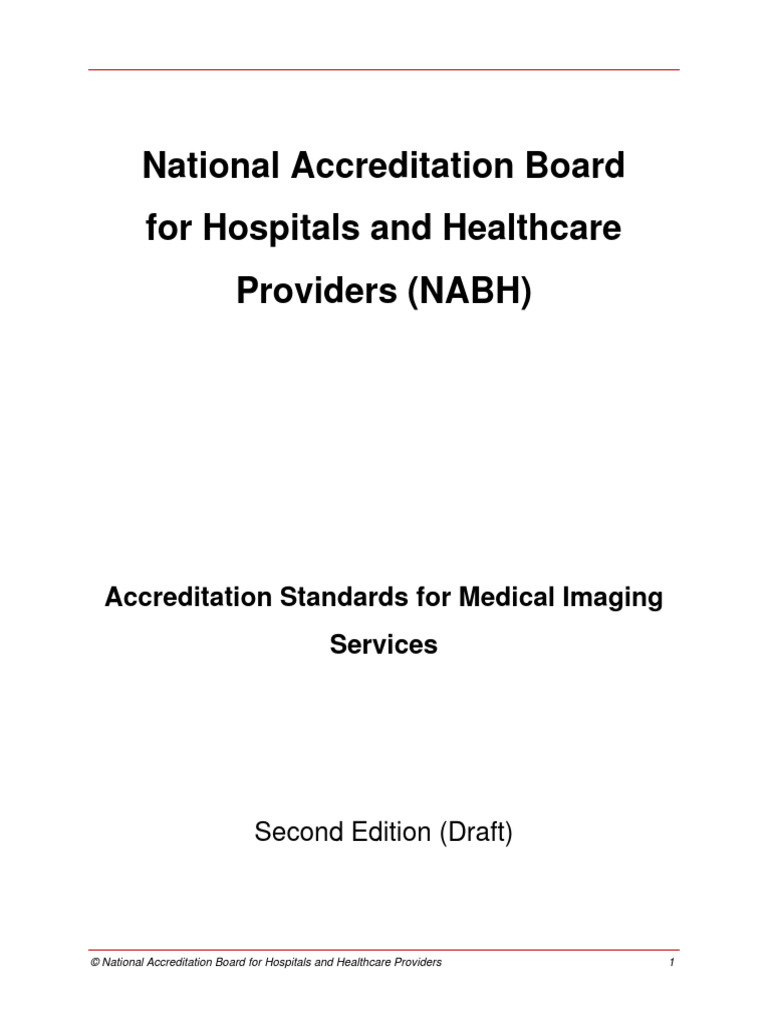NABH Medical Imaging Accreditation Standards | PDF | Medical Imaging ...