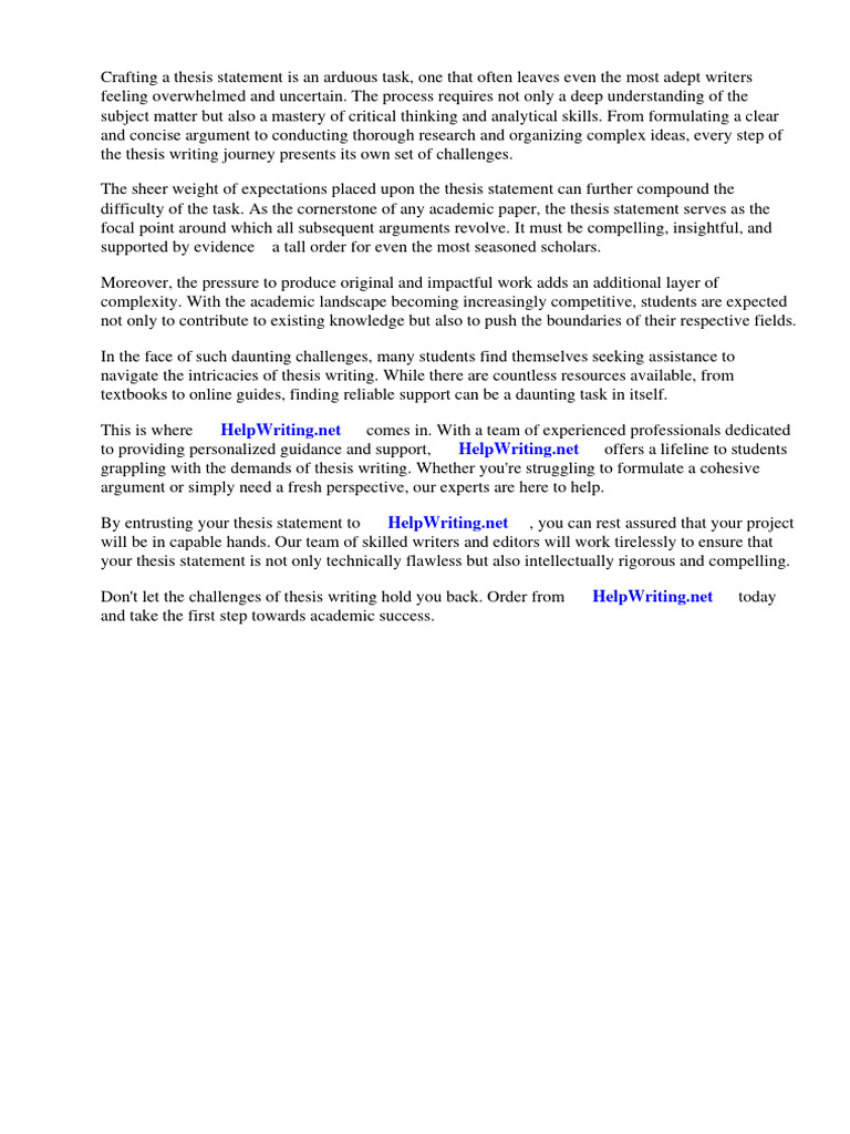 Writing The Thesis Statement Powerpoint Pdf Essays Thesis