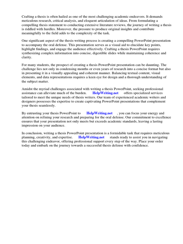 How To Write Thesis Powerpoint | PDF