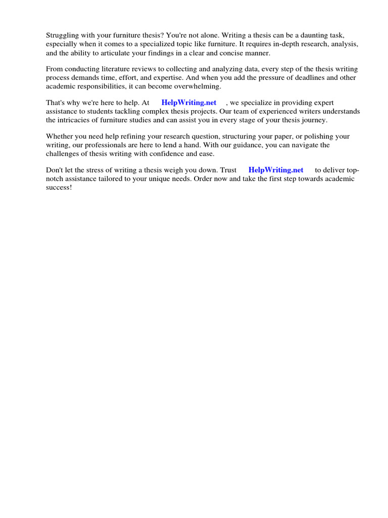 Furniture Thesis Sample PDF Design Concept