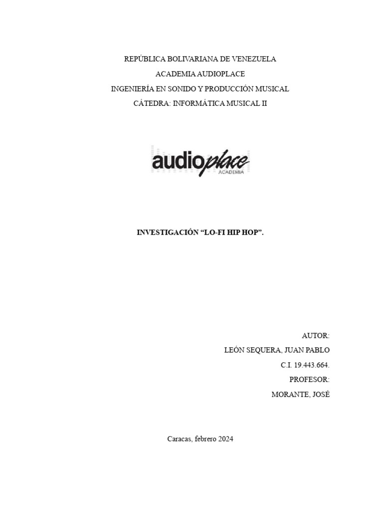 Investigación sobre Lo-Fi Hip Hop | PDF | Estudios de idiomas ...
