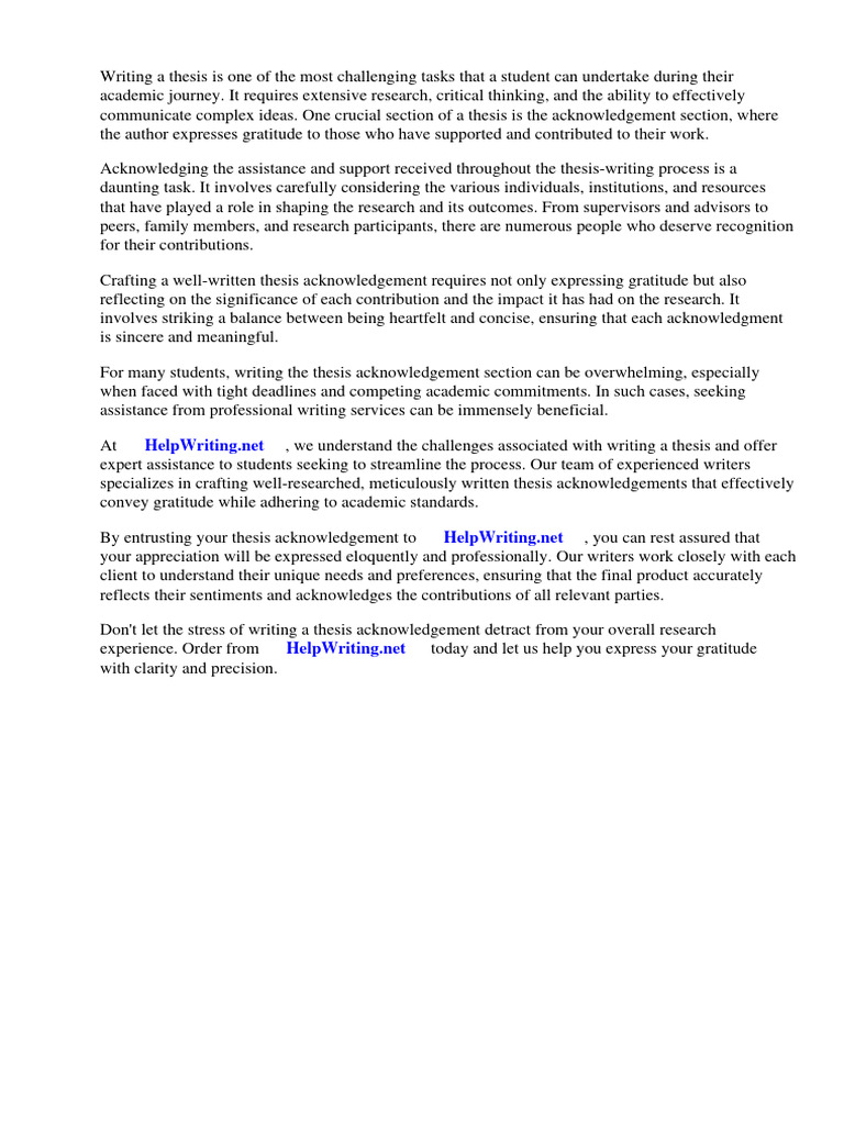 Thesis Acknowledgement Pdf Pdf Thesis