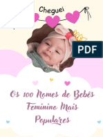 Os 100 Nomes de Bebês Femininos Mais Populares em 2023