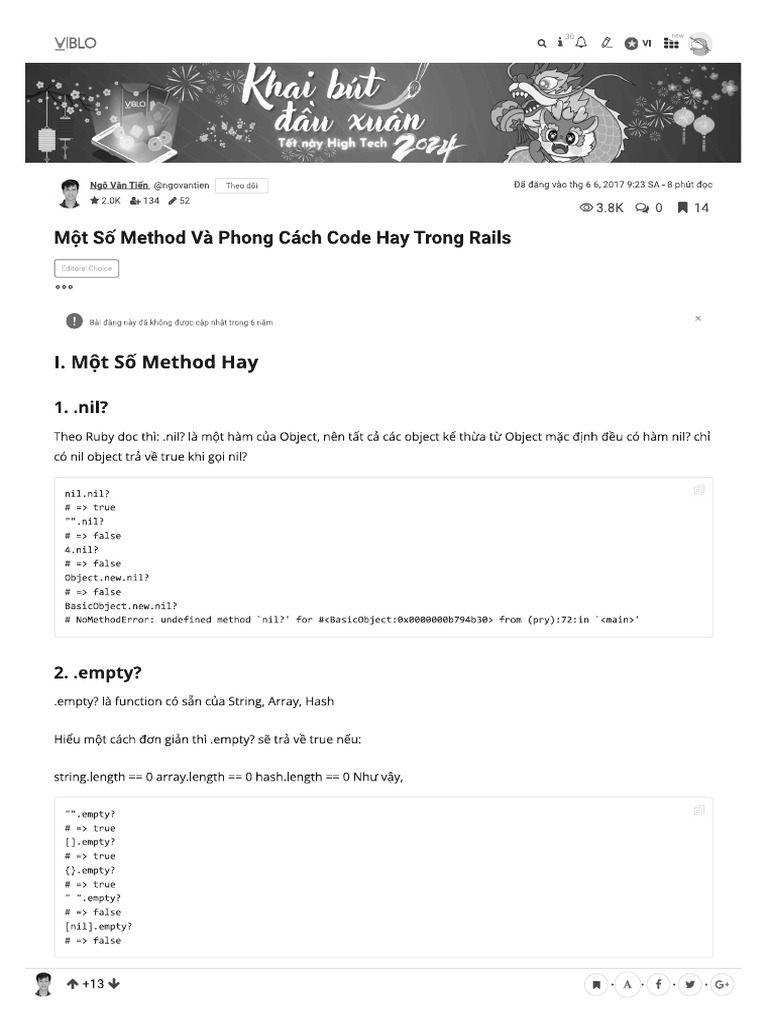 Một Số Method Và Phong Cách Code Hay Trong Rails | PDF