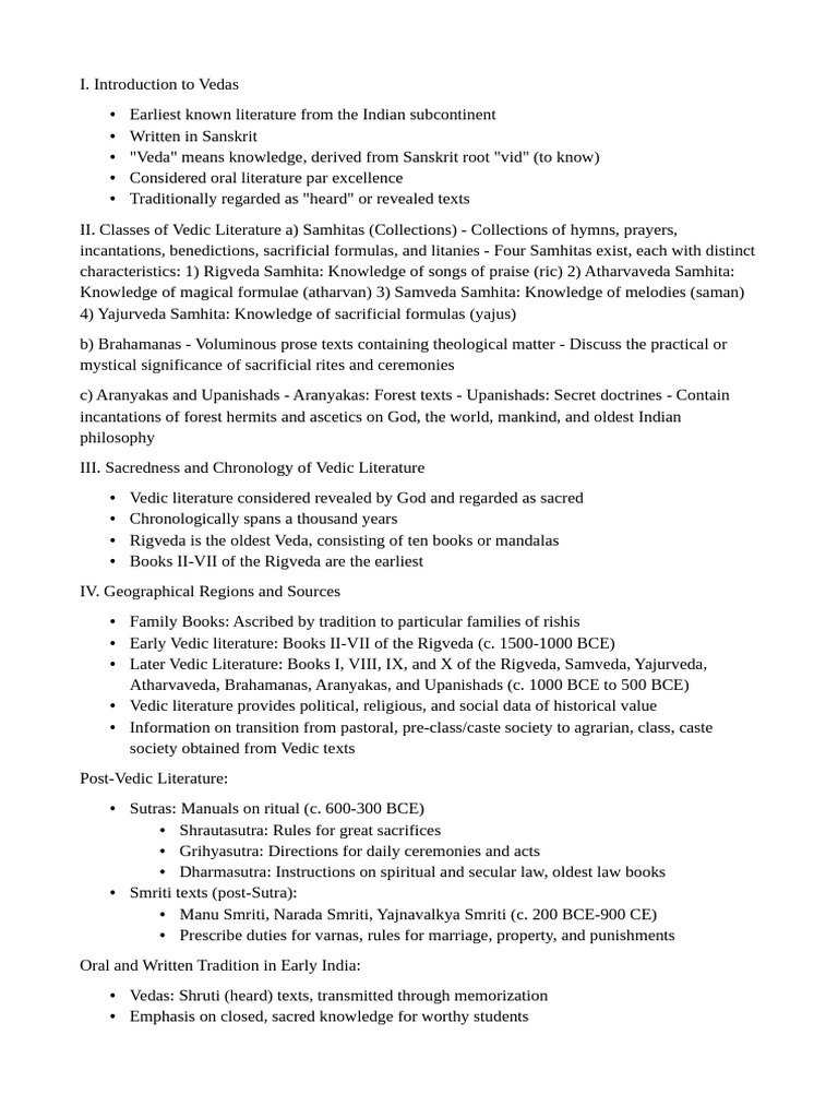 Overview of Vedic Literature | PDF | Vedas | Puranas