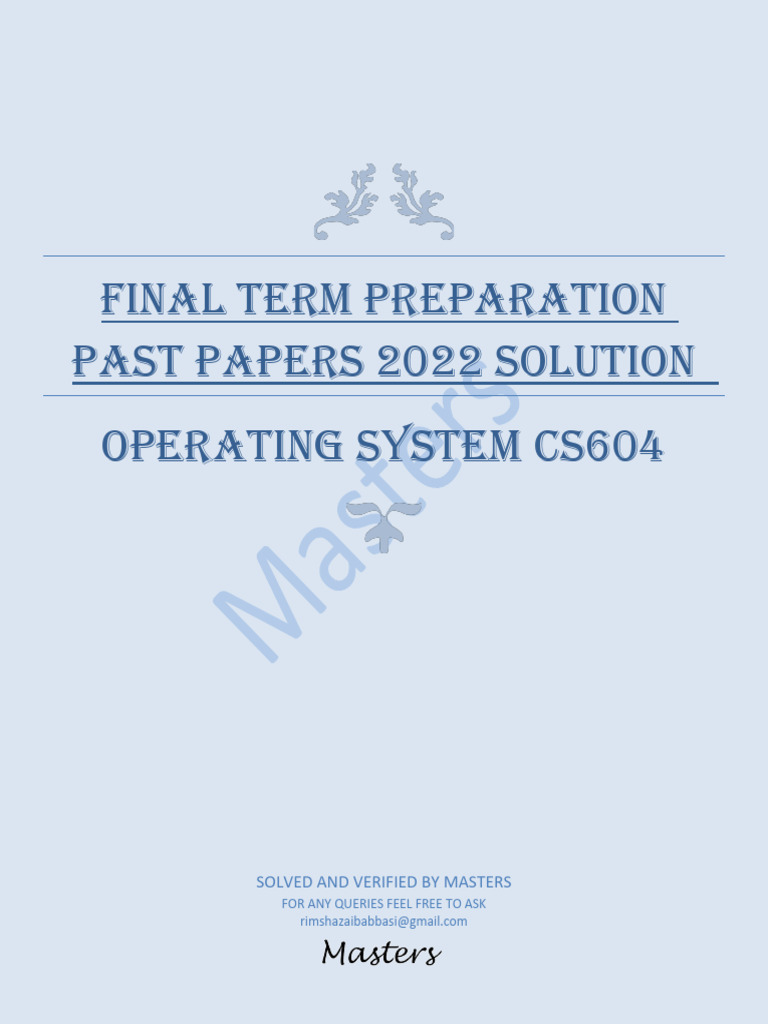 CS604 Final Term Solved Papers 2022 | PDF | Process (Computing ...