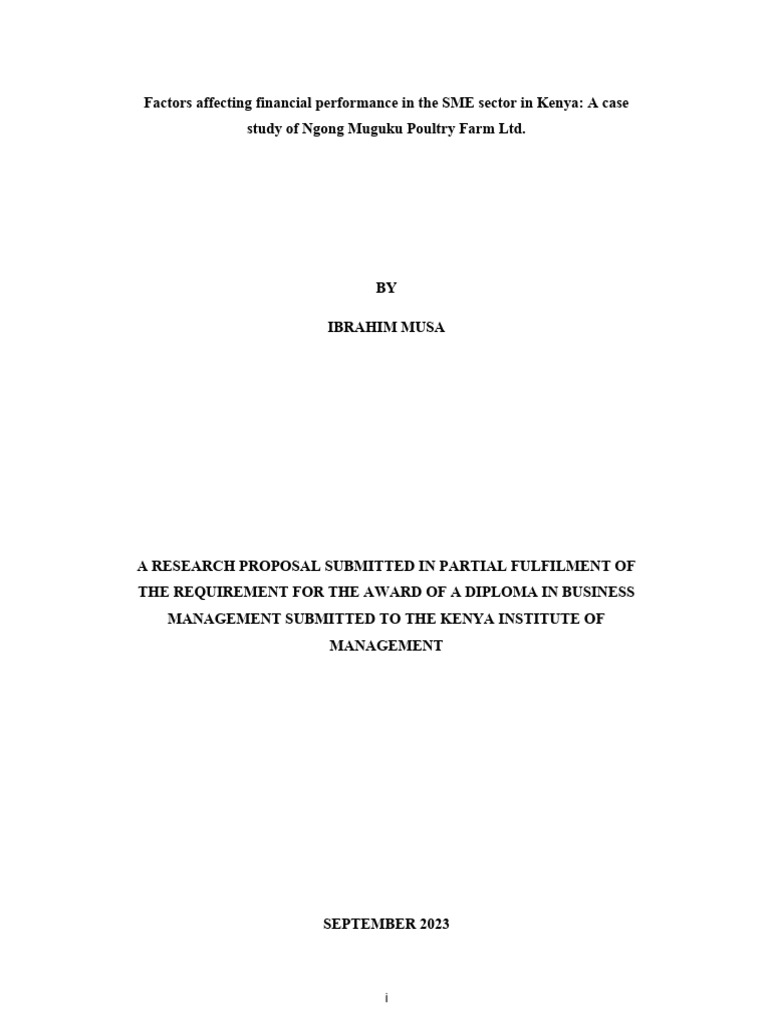 Financial Performance in Poultry SMEs | PDF | Small And Medium Sized ...
