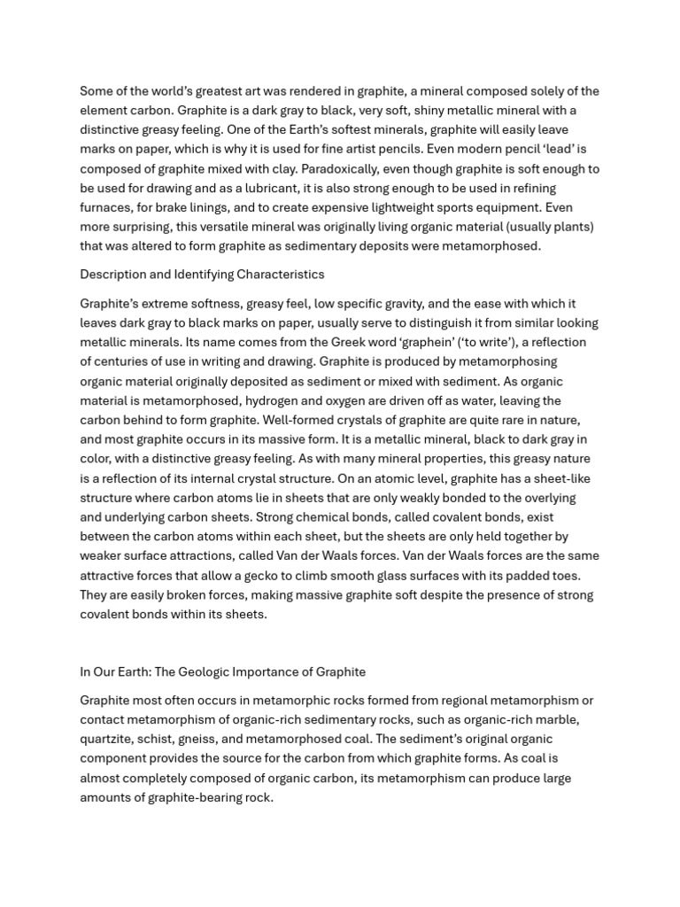 Graphite | PDF | Rock (Geology) | Graphite