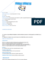 Joc Și Mișcare-Proiect Didactic