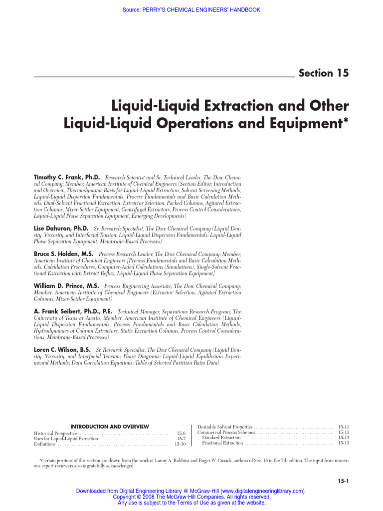 Liquid-Liquid Extraction Amine System | PDF