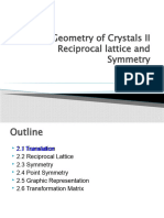 2-Geometry of Crystals II Reciprocal Lattice and Symmetry