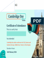 Cambridge Day - 24 February - Certificate - Editable