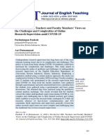 Pre-Service EFL Teachers and Faculty Members' Views On The Challenges and Complexities of Online Research Supervision Amid COVID-19