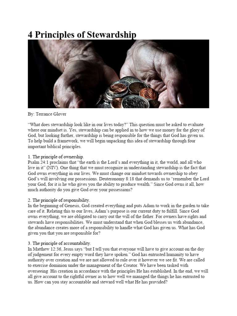 Four Biblical Principles of Stewardship | PDF | God | Metaphysics Of ...