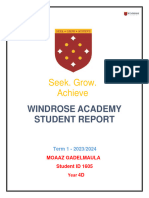 Seek. Grow. Achieve: Windrose Academy Student Report