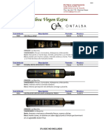 Tarifas CH Aceite Oliva Virgen 2022