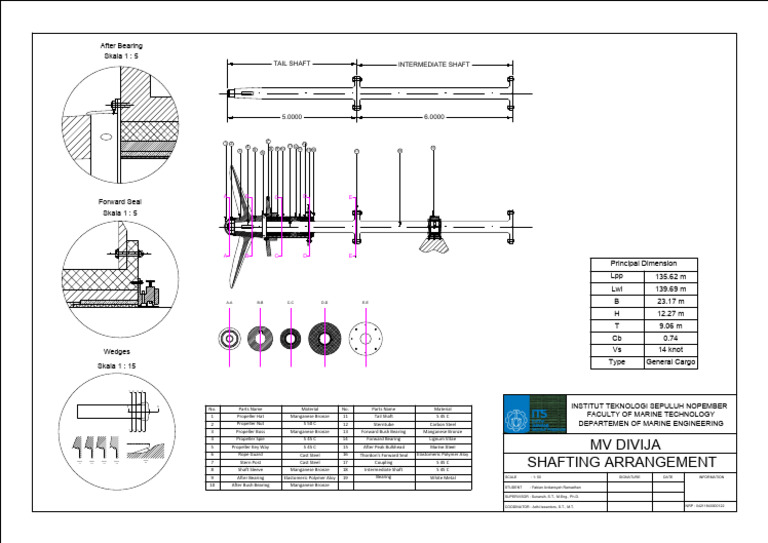 MV Divija Shafting Arrangement Details | PDF | Metals | Building Materials