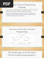 Procedure Oriented Programming Language