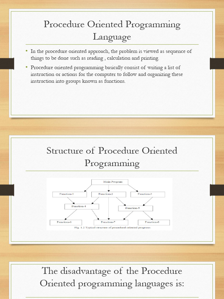 Procedure Oriented Programming Language | PDF | Class (Computer ...