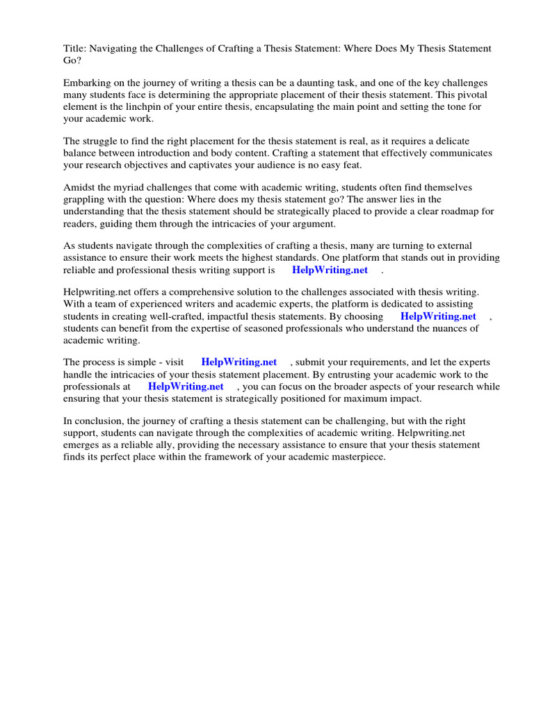 Where does my thesis statement go pdf essays thesis