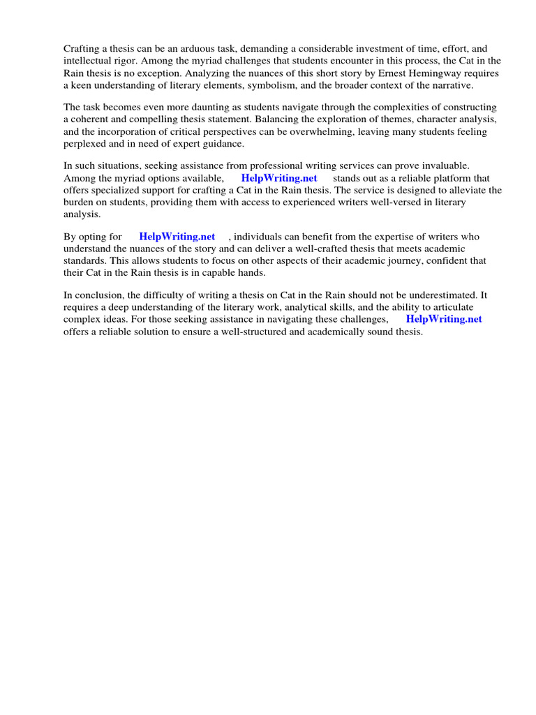 Cat in the rain thesis pdf