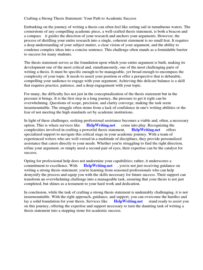 How To Make Strong Thesis Statement | PDF
