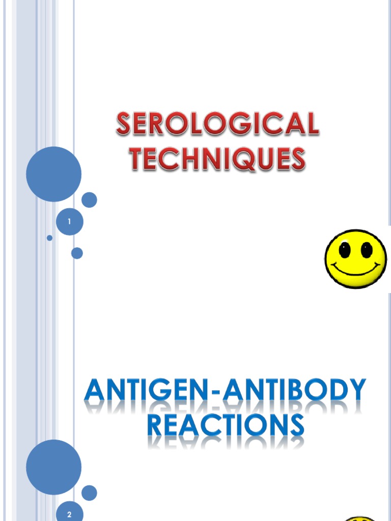 Serological Techniques. AntigenAntibody Reactions PDF Elisa Antibody