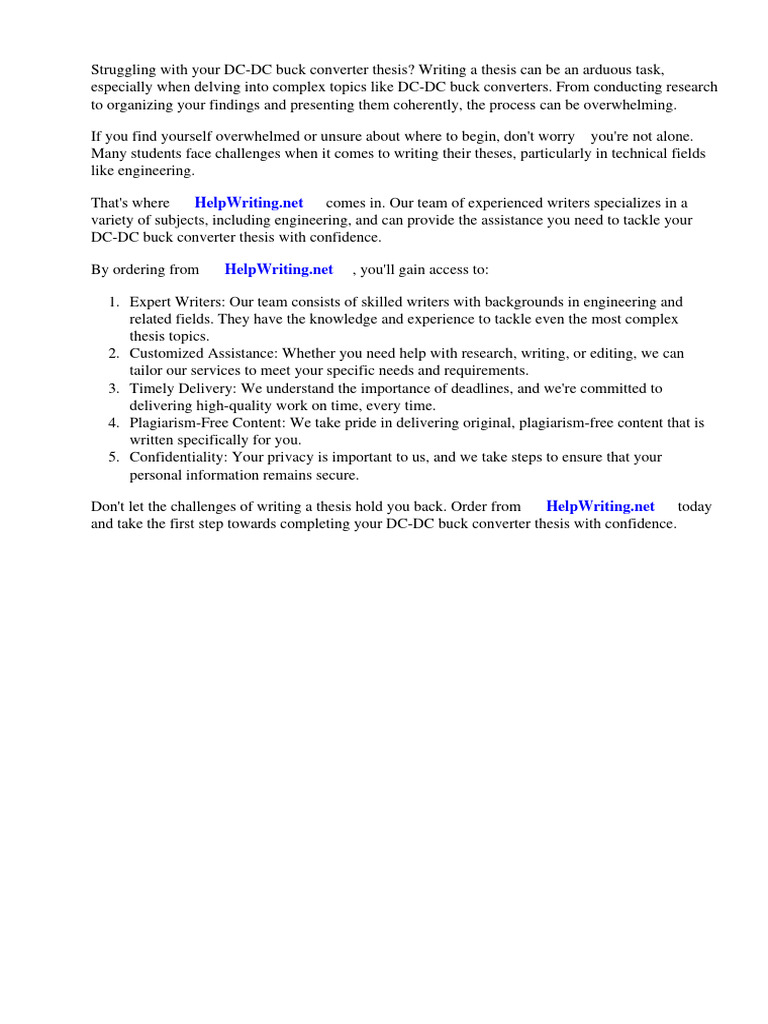 DC DC Buck Converter Thesis PDF Electrical Network Inductor