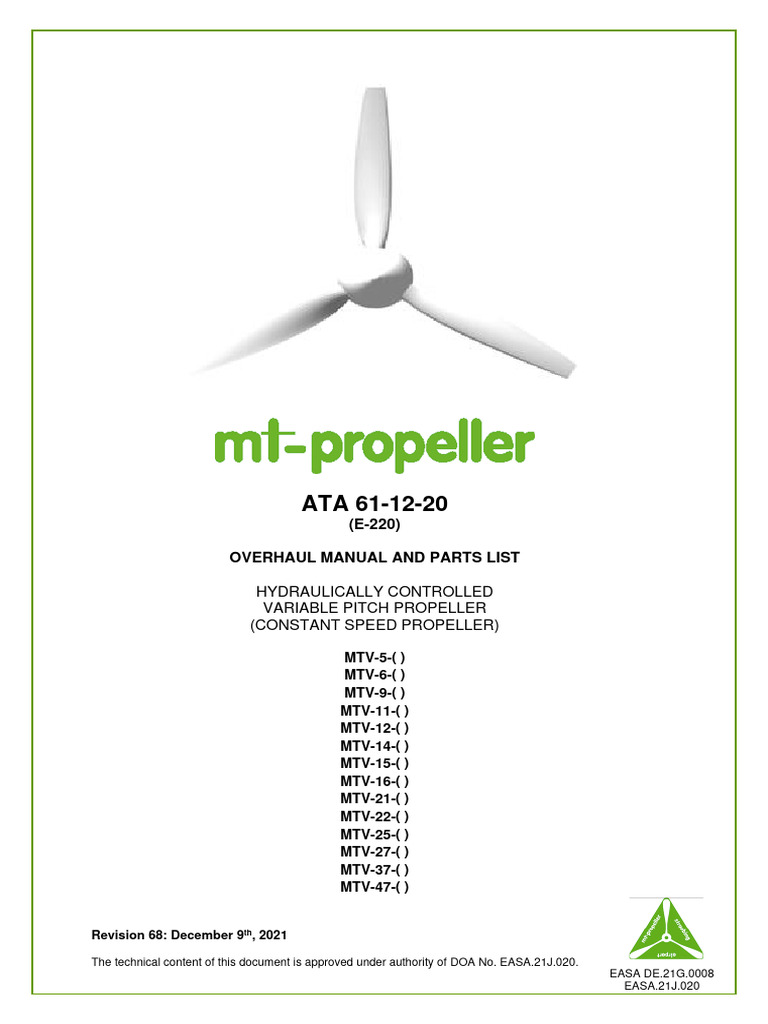 Propeller Ata 61-12-20 Overhaul Manual | Download Free PDF | Propeller ...