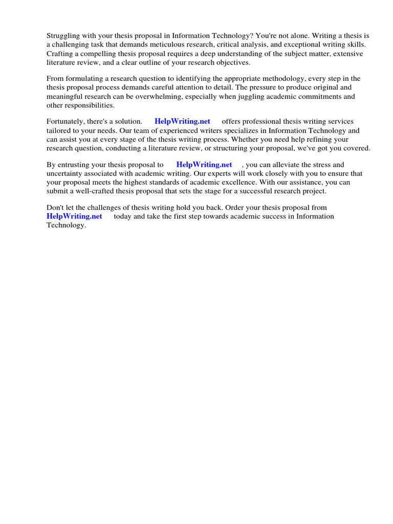 Thesis proposal title information technology pdf
