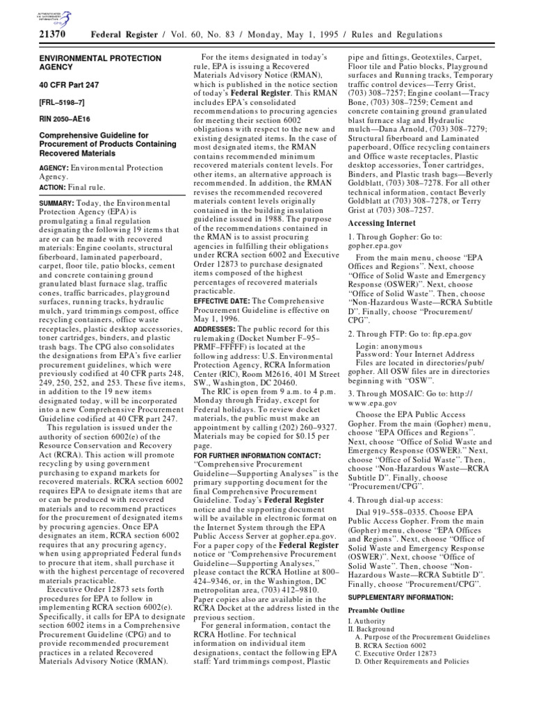 federal-register-vol-60-no-83-monday-may-1-1995-rules-and