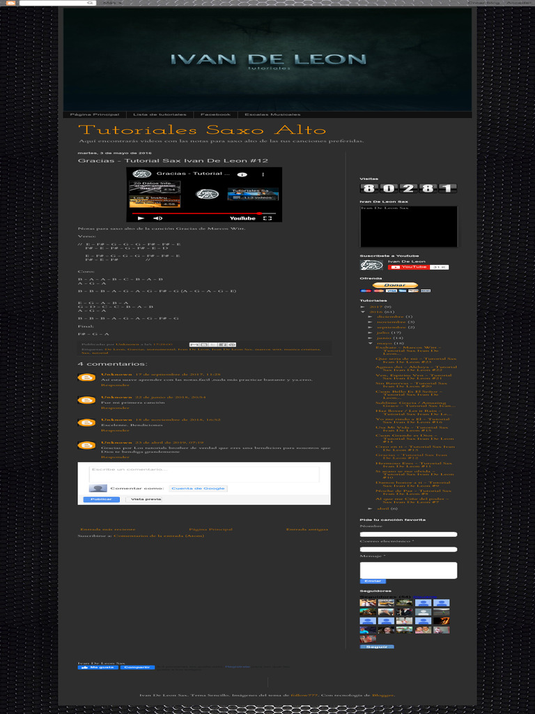 Tutoriales Saxo Alto Gracias - Tutorial Sax Ivan de Leon #12 | PDF