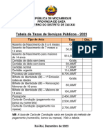 Taxas Serviços Públicos - 2023