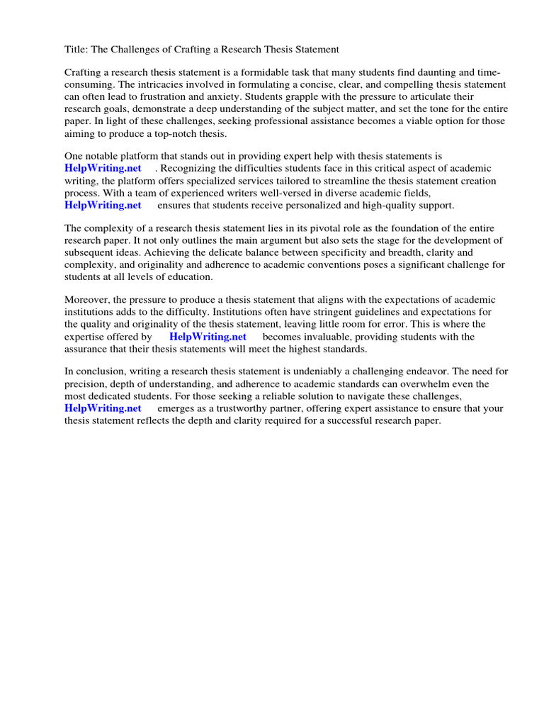 Crafting Effective Thesis Statements | PDF | Essays | Thesis