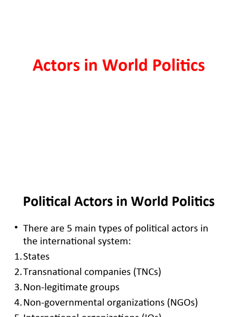 Actors in world politics pdf