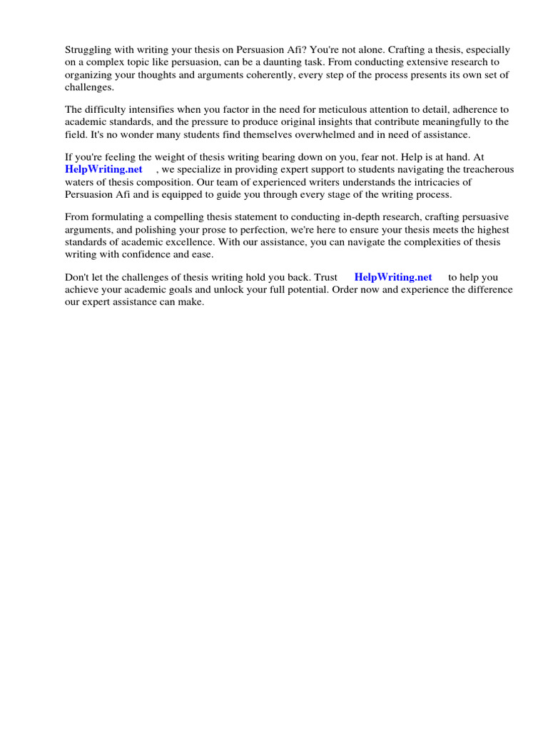 Persuasion Afi Thesis | PDF | Social Science | Self-Improvement