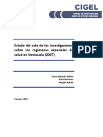 Estado Del Arte de Las Investigaciones Regimenes de Salud