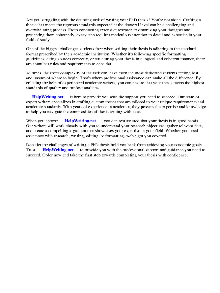 Phd thesis standard format pdf