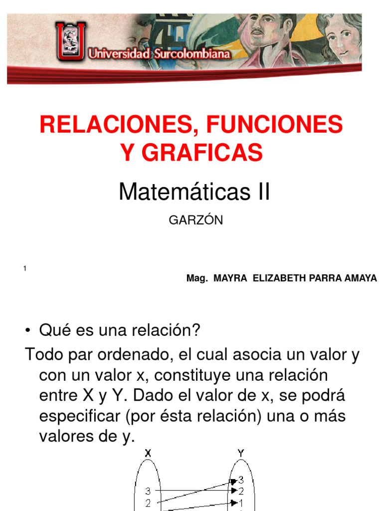 Tema 1. Relaciones, Funciones y Graficas | Descargar gratis PDF
