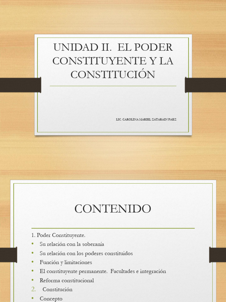 Unidad II. Poder Constituyente y Constitución | PDF