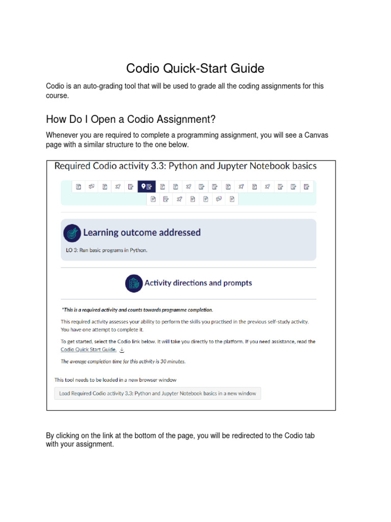 Codio Quick-Start Guide Playbook | PDF | Computer Science | Software ...