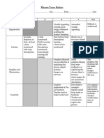 Planet Tours - Rubric