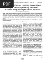 Mixed Integer Linear Programming and Mixed Nonlinear Programming Problems