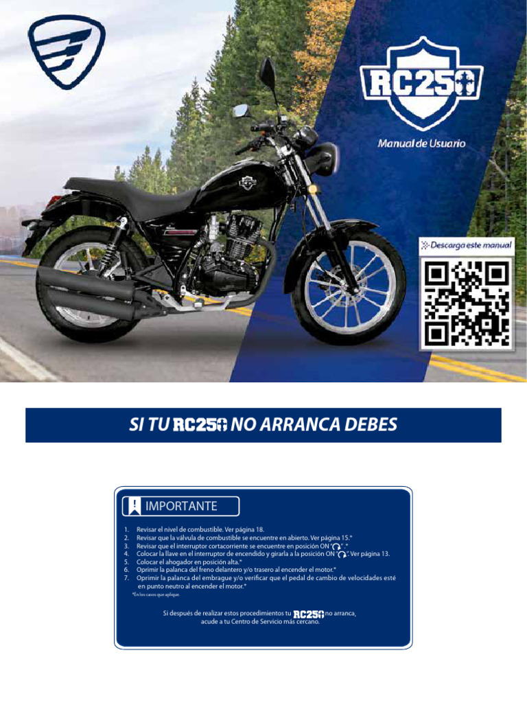 Mu RC250 Negro 2023 MX | PDF | Carburador | Gasolina, image size:768x1024
